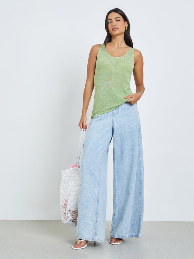 Styli Green Sleeveless Knit Top - Image 2