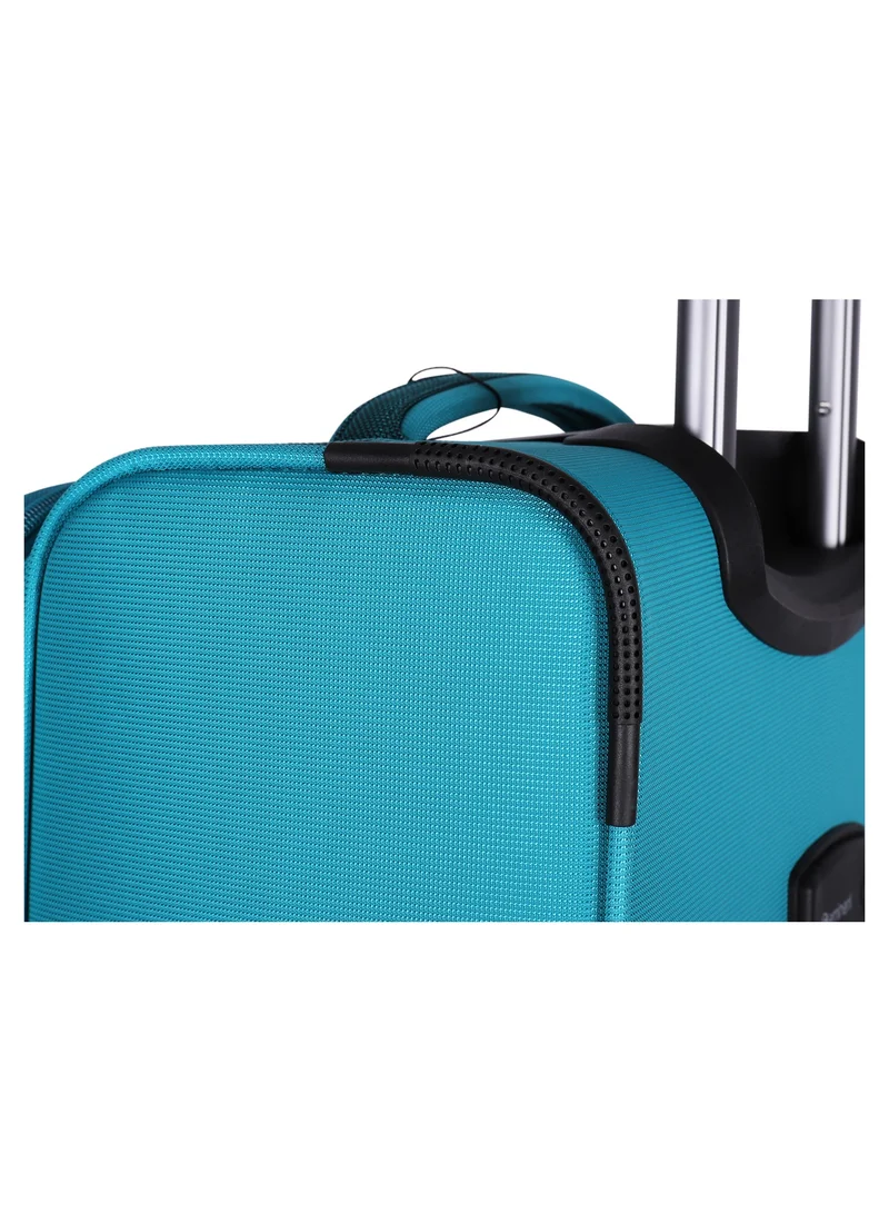 eminent Unisex Soft Travel Bag Large Luggage Trolley Polyester Lightweight Expandable 4 Double Spinner Wheeled Suitcase with 3 Digit TSA lock E765 Green