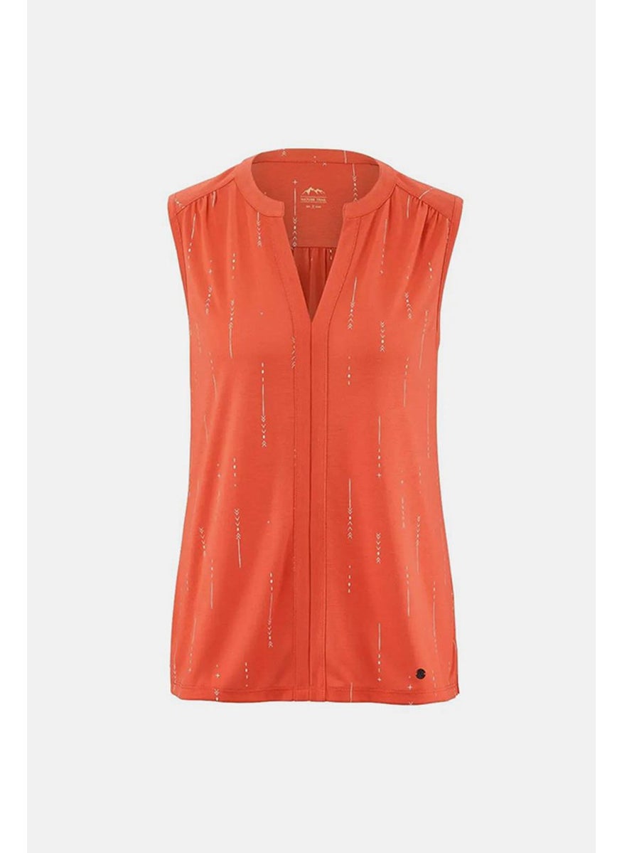 Tchibo Women Sportswear Fit Sleeveless Performance Tee, Orange  - Image 2