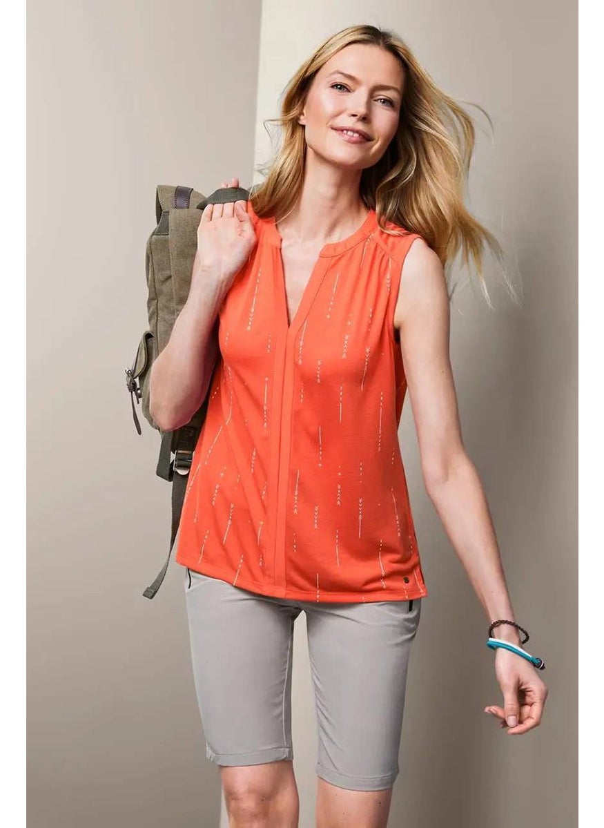 Tchibo Women Sportswear Fit Sleeveless Performance Tee, Orange  - Image 1