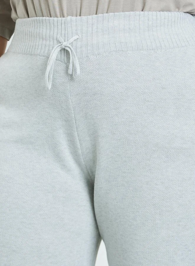 Styli Plus Size Grey Flared Trousers