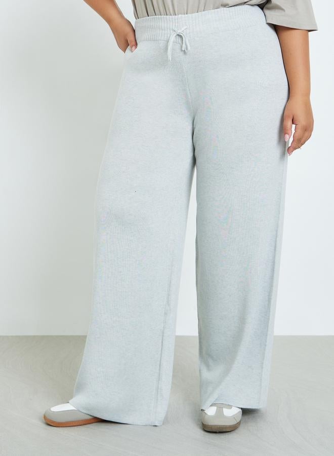 Styli Plus Size Grey Flared Trousers - Image 2
