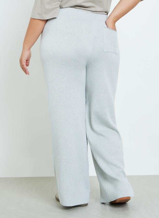 Styli Plus Size Grey Flared Trousers - Image 4