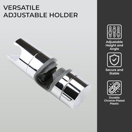 HST H&S Universal Shower Head Holder for Slide Bar - Adjustable Shower Holder Bracket Set w/Cylindrical Design - Powerful Replacement Shower Hose Clamp for Bathroom,Adjustable Slide Bar Showerhead Holder - Image 4