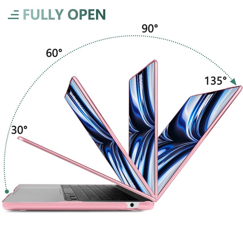 Twolskoo For M3 Macbook Air 13.6 Inch Case 2022 2023 2024 Release A2681 M2 A3113  Plastic Hard Shell Cover With Trackpad Film & Keyboard Cover & Screen Film For Macbook Air 13.6""  Crystal Pink - Image 4
