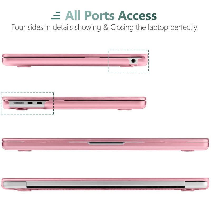 Twolskoo For M3 Macbook Air 13.6 Inch Case 2022 2023 2024 Release A2681 M2 A3113  Plastic Hard Shell Cover With Trackpad Film & Keyboard Cover & Screen Film For Macbook Air 13.6""  Crystal Pink - Image 5