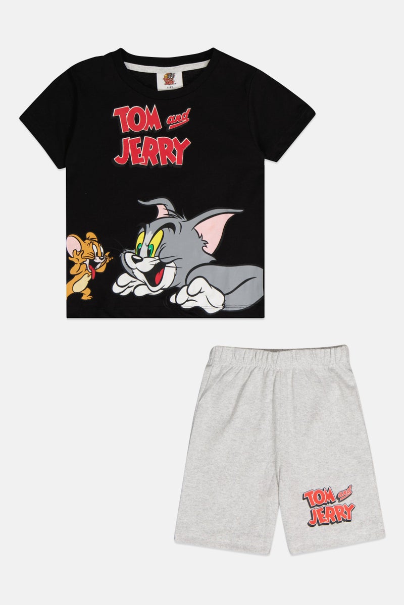 Tom And Jerry Kids Boy 2 Pcs Crew Neck Graphic Print T-Shirt And Shorts Set, Multicolor - Image 3