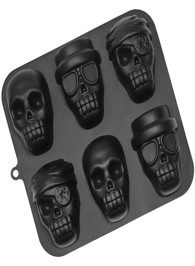 FreeNFond Halloween Baking Skull Cake Pan Molds, Silicone Pirate Cakelet Tin - Image 1