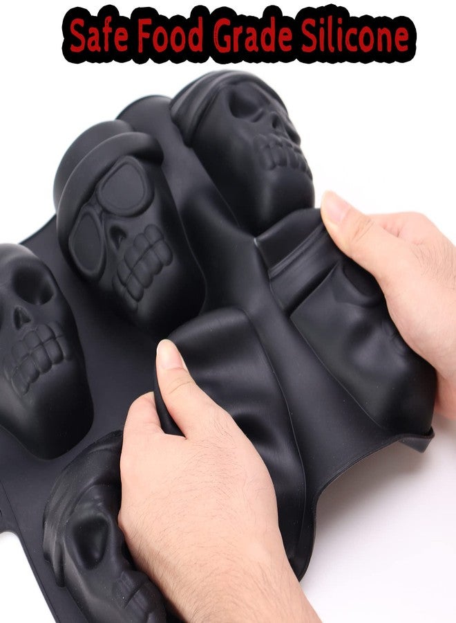 FreeNFond Halloween Baking Skull Cake Pan Molds, Silicone Pirate Cakelet Tin - Image 4