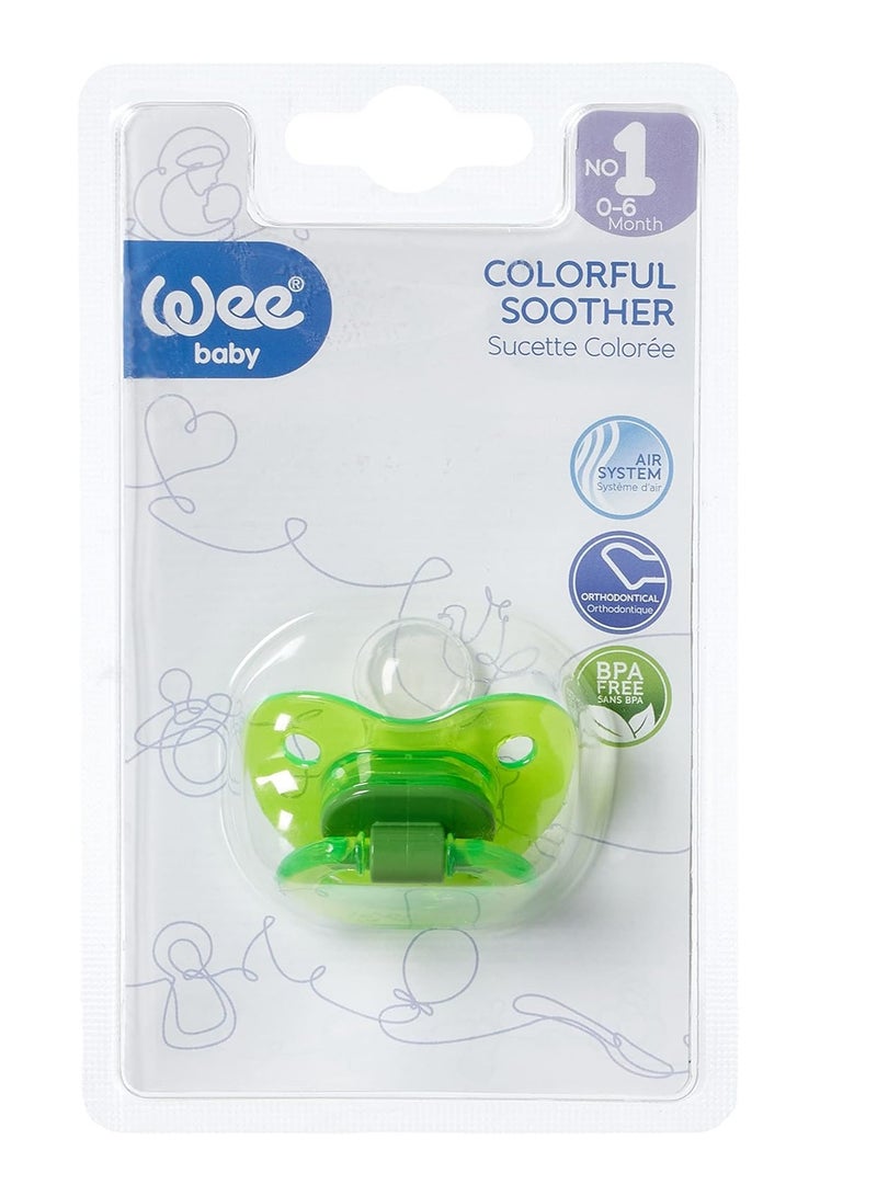 Wee Baby Orthodontic Silicone Soother - Green - Image 1