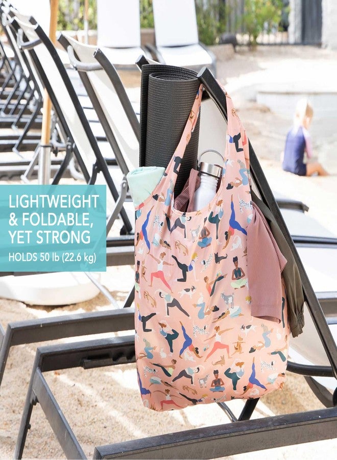 Bumkins Waterproof Wet Bag, TSA Approved Packing Pouches, Reusable Grocery Shopping Tote, Travel, Beach, Pool, Gym Clothes, Swimsuit, Cloth Diaper, Pump Parts, Toiletry, Washable, 5-pc Set Yoga Pals - Image 3