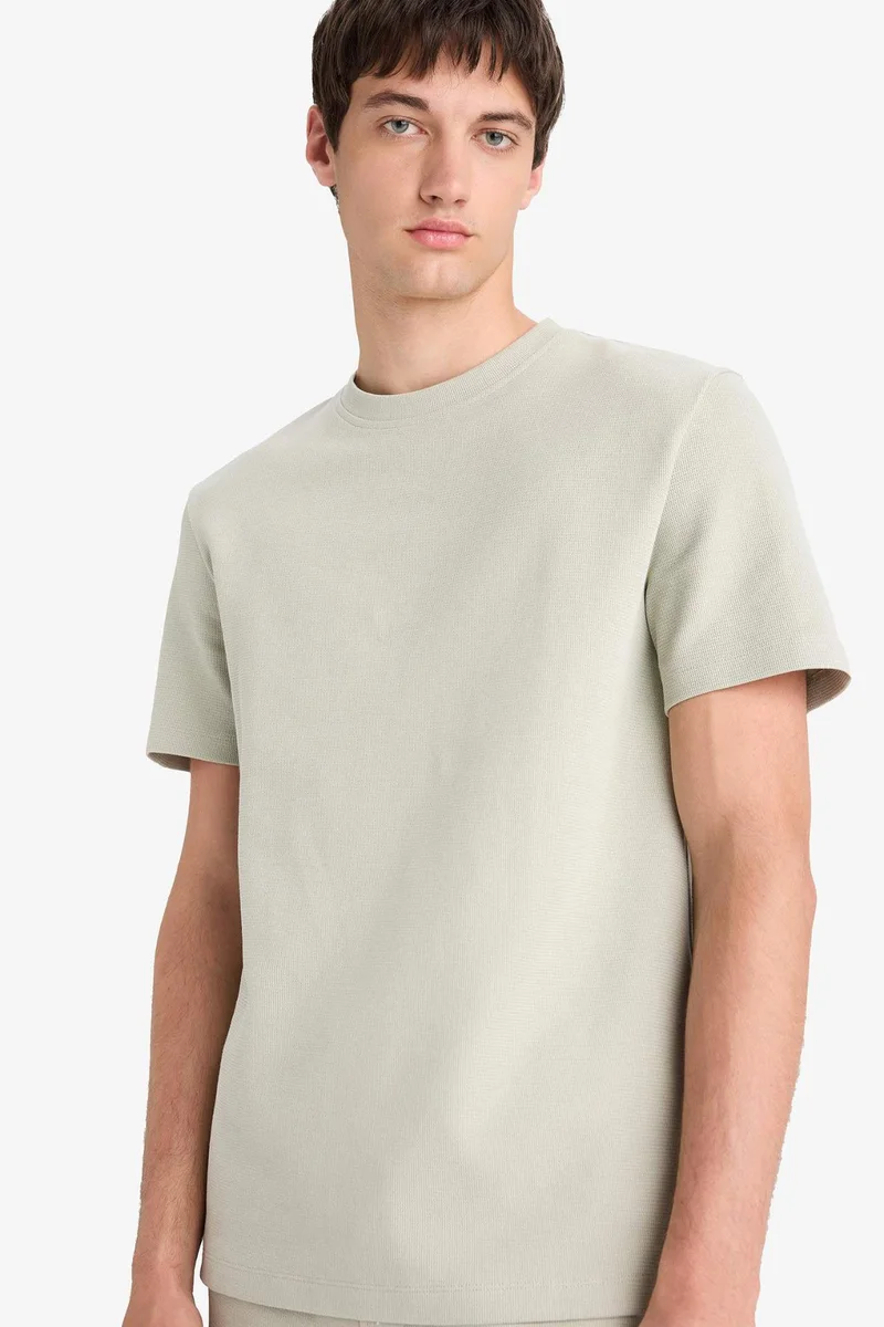 Defacto Regular Fit Crew Neck Basic Heavy Fabric T-Shirt