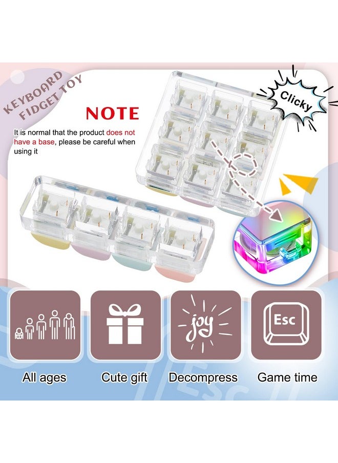 Taiyin 4 Pcs Decompression Toys Keyboard Clicker Toy Keyboard Cube Toy Mechanical Key Toy Keyboard Button Stress Relief for Adult Gifts to Relief Pass Time (Trendy)  - Image 3