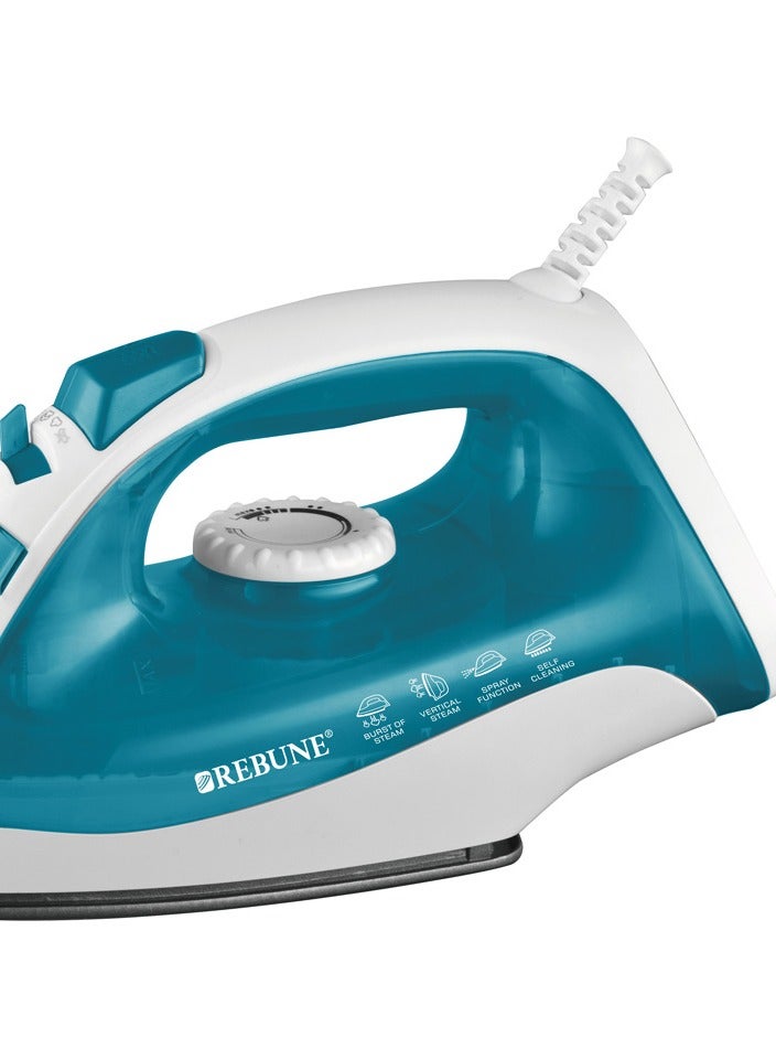 REBUNE Manual Steam Iron With Lint Remover Brush And Short Heating Time 170 ml 1600 W RE-3-062 Blue - Image 3