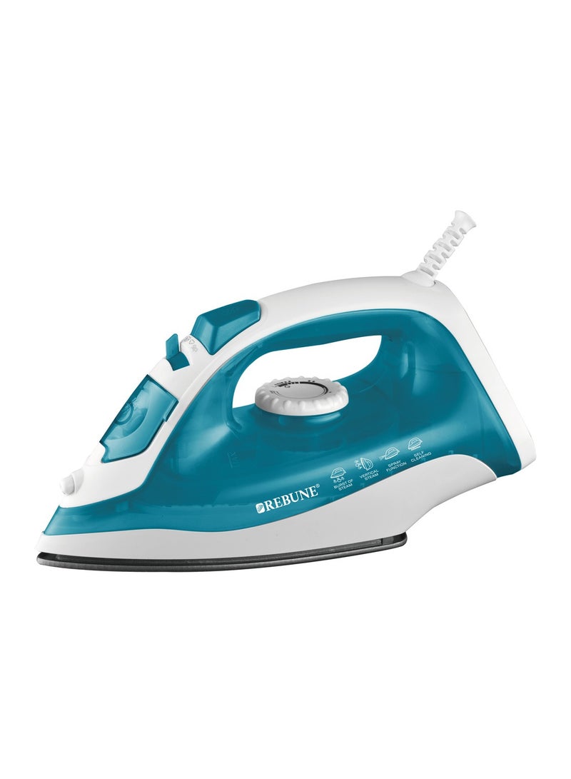 REBUNE Manual Steam Iron With Lint Remover Brush And Short Heating Time 170 ml 1600 W RE-3-062 Blue - Image 1