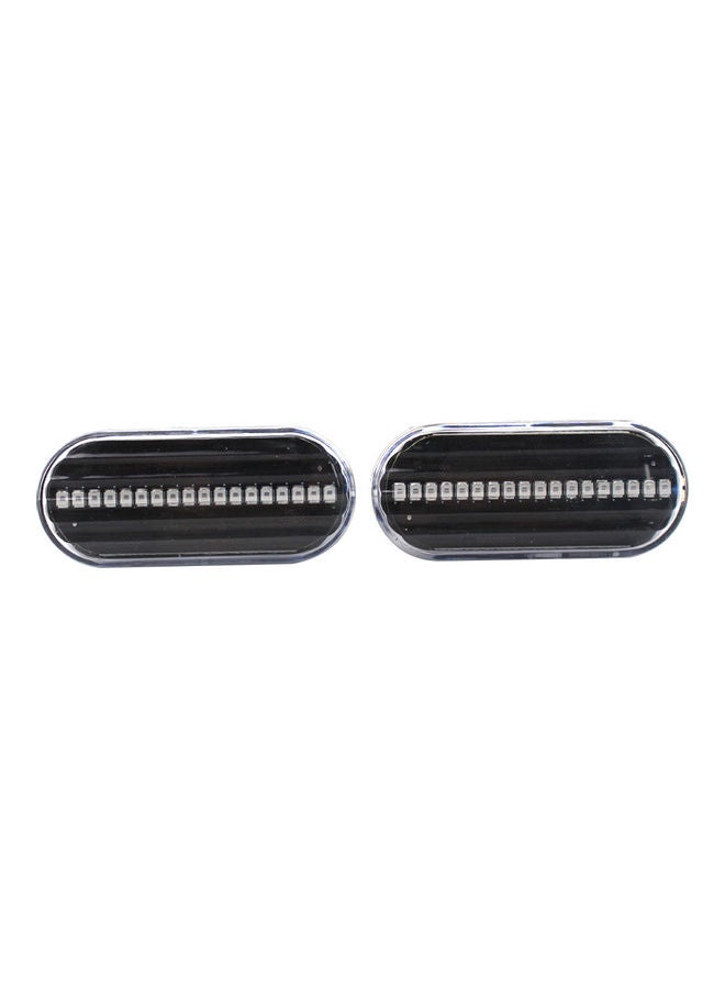 NIBEMINENT 2-Piece Dynamic Smoked LED Side Marker Lights Lens Fender Replacement For VW MK4 Jette Beetle  - Image 1