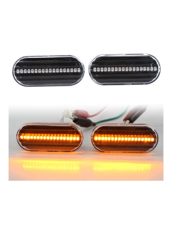 NIBEMINENT 2-Piece Dynamic Smoked LED Side Marker Lights Lens Fender Replacement For VW MK4 Jette Beetle  - Image 2