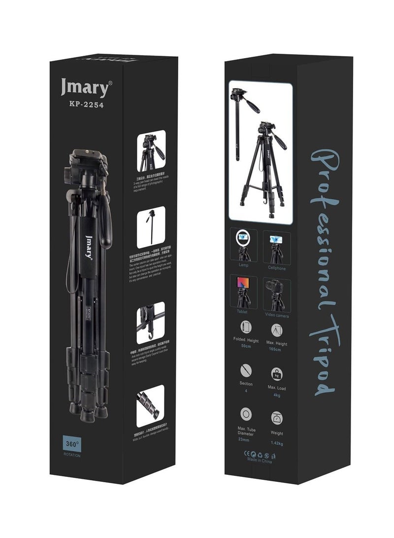 Jmary Professional Aluminum Tripod Monopod For All DSLR Cameras (Black) KP-2254 - Image 1