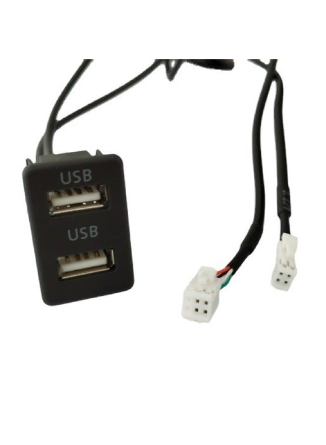 Android Navigation Car Dual-port USB Modification Line Universal 4PIN 6PIN Adapter Installation Dual USB Panel Line-Color:4P 6P Dual USB Square 1.2 Meters - Image 3
