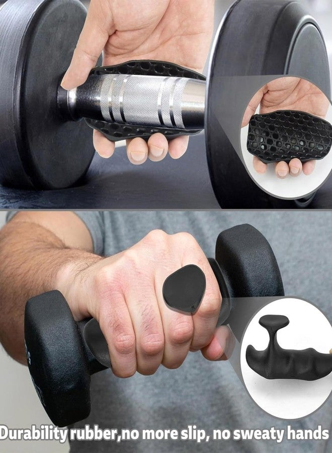 AZRMOH Gym Grips Pads Workout Rubber Weight Grips for Palm Protection Hand Protector Fingerless Gloves for Weight Lifting, Pull-Ups, Gym Training and Exercise Weight Lifting Grips - Image 5