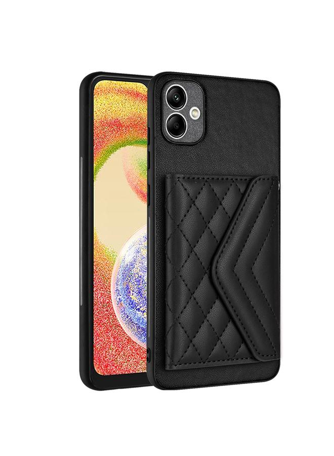 S-TOP Case For Samsung Galaxy A04e 4G / M04 4G Rhombic Texture Card Bag RFID Phone Case with Long Lanyard - Image 3