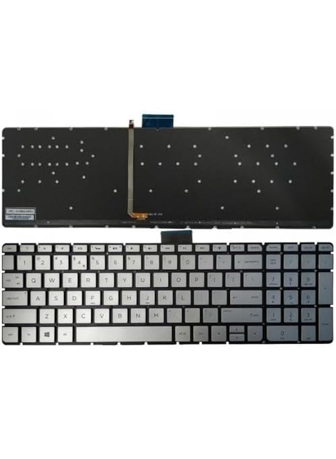 Silver Backlit Laptop Keyboard Compatible for 15 AK 15 AR 15 AU 15 BC 17 U 17T U 17 AB 17 G 17 W 17T W TPN Q172 TPN Q173 Models silver with backlit - Image 1