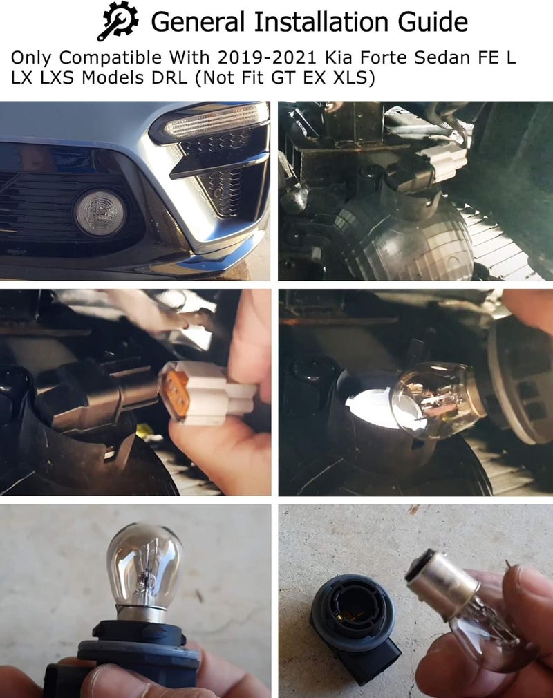 iJDMTOY 6000K Xenon White CAN-bus LED Daytime Running Light DRL Bulbs for 2019-up Kia Forte Sedan - Image 3