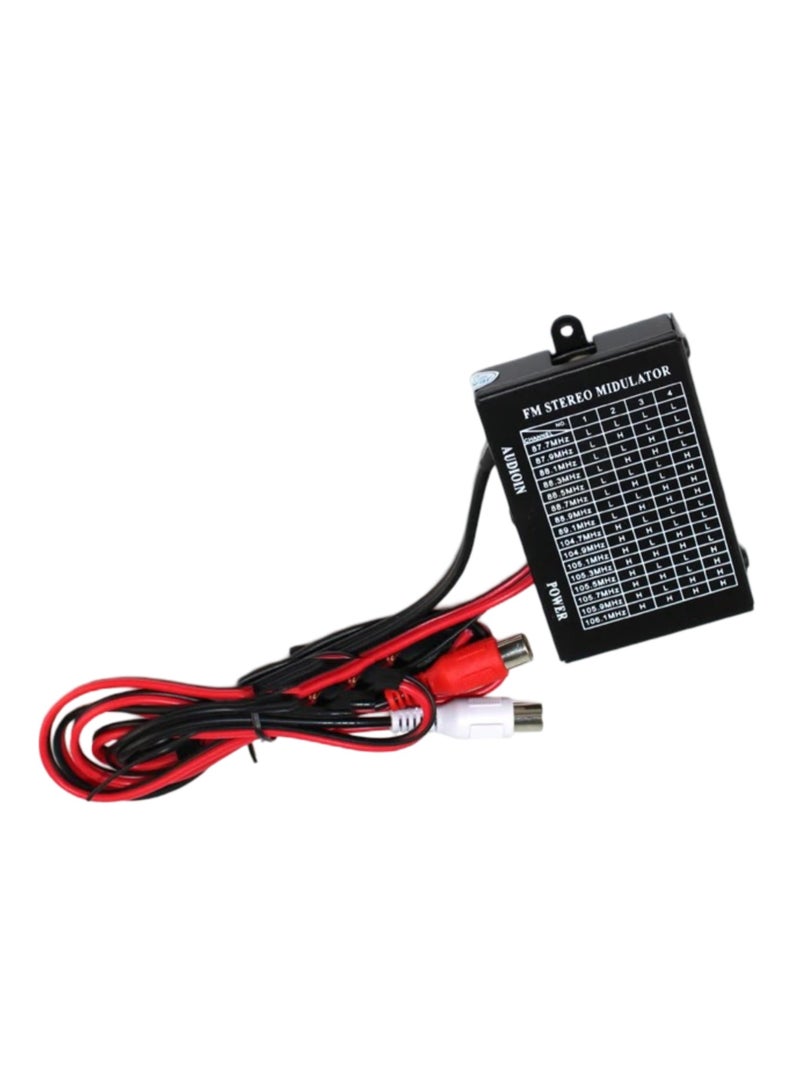 ROYAL - FM Transmitter with 16 Selectable Channel Frequencies PLL FM-16 Stereo 12~14V External Antenna Modulator CVBS Audio Input to Radio Speaker (FM-16BD) (Black) - Image 4