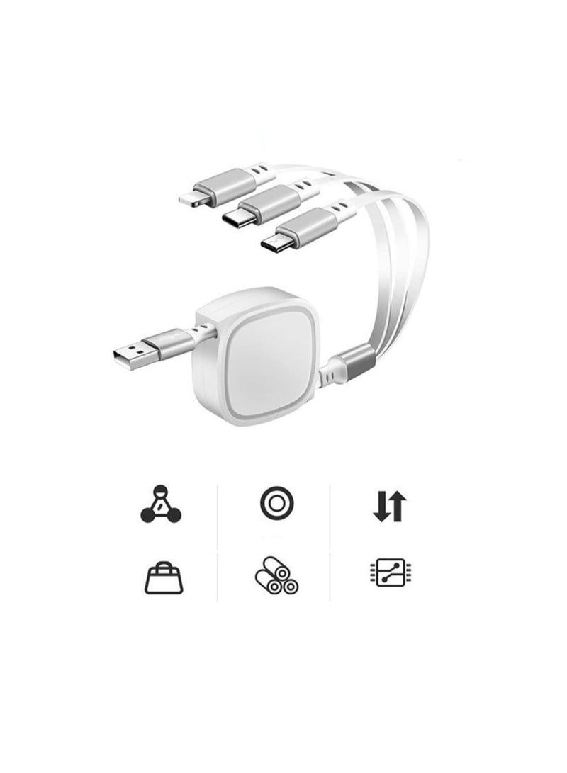 كابتن تيك 3 in 1 Multi USB Charger Cable Retractable Multiple Charging Cord Adapter with Phone Mini Type C Micro USB Port Connectors Compatible with Cell Phones Tablets Universal Use - Image 5