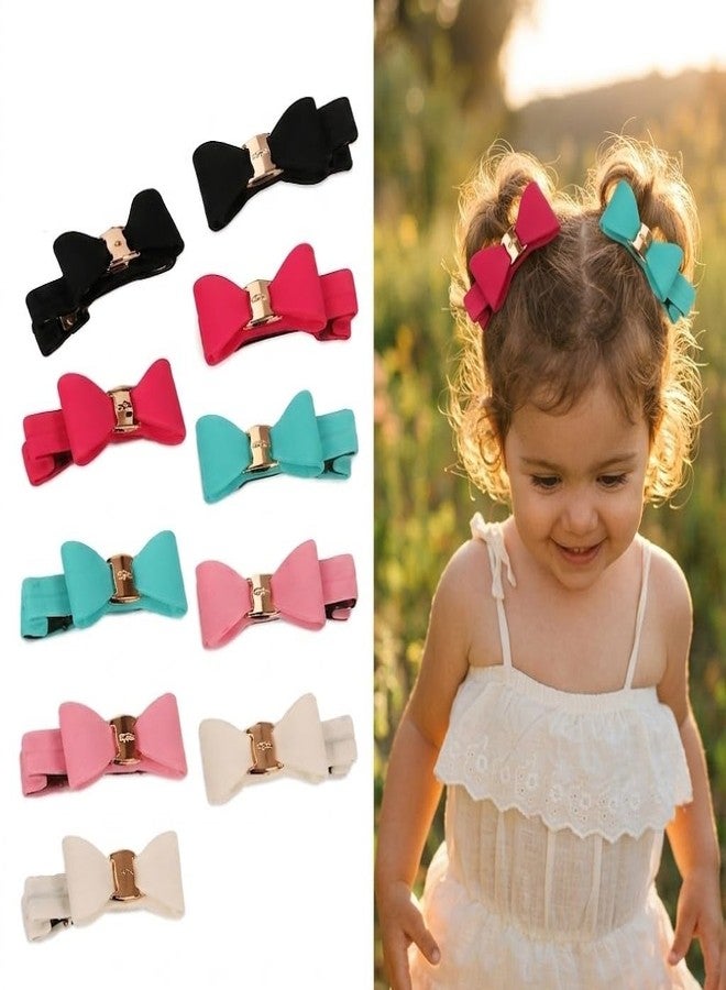 MYYNTI 10 Pcs Bow Hair Clips for Toddlers and Baby Girls, Non-Slip Ribbon Hair Barrettes, Cute Hair Accessories for Kids Multicolor (Pack of 5 Pairs) - Image 2