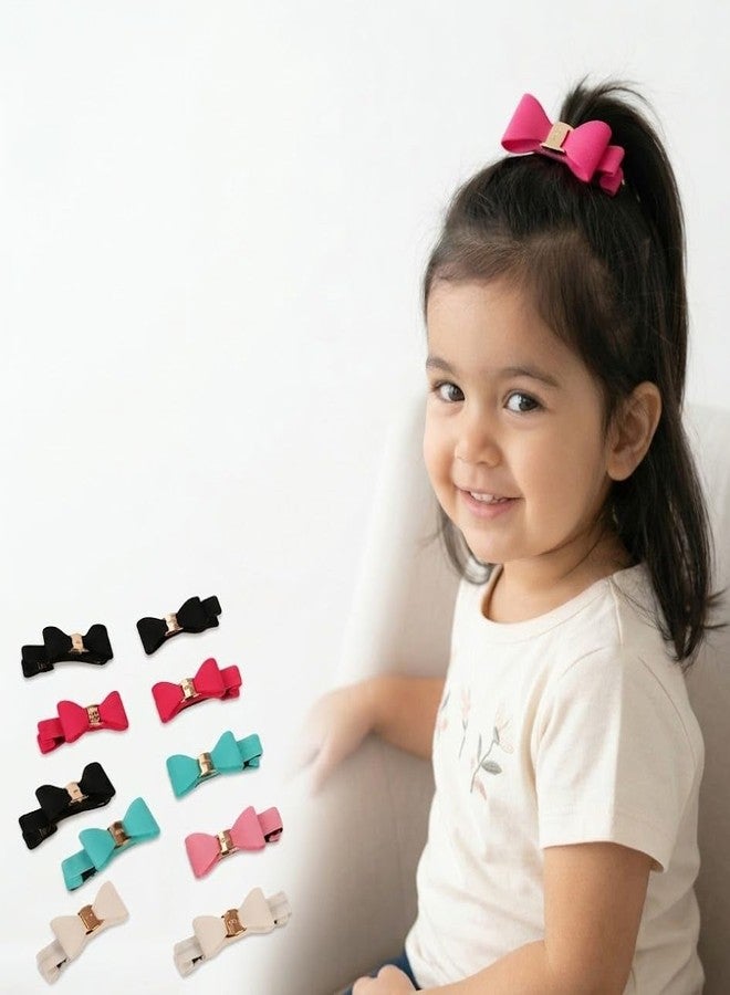 MYYNTI 10 Pcs Bow Hair Clips for Toddlers and Baby Girls, Non-Slip Ribbon Hair Barrettes, Cute Hair Accessories for Kids Multicolor (Pack of 5 Pairs) - Image 1