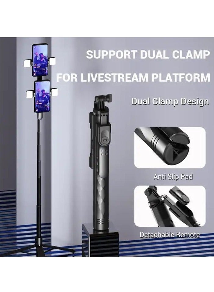 Arabest K28 Wireless Selfie Stick for Live Broadcasting with 360° Rotating Bonus Phone Holder - Extendable Multifunctional Portable Tripod Monopod for Effortless Selfies, Vlogging, and Streaming - Universal Compatibility and Enhanced Features  - Image 2