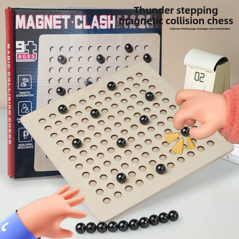Cross-border children's fun stepping on thunder magnetic chess induction chess logical thinking exercise puzzle parent-child war magnet toys(20 round lightning magnetic collision chess 0.66KG) - Image 3