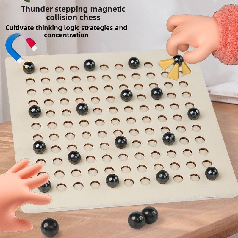Cross-border children's fun stepping on thunder magnetic chess induction chess logical thinking exercise puzzle parent-child war magnet toys(20 round lightning magnetic collision chess 0.66KG) - Image 2
