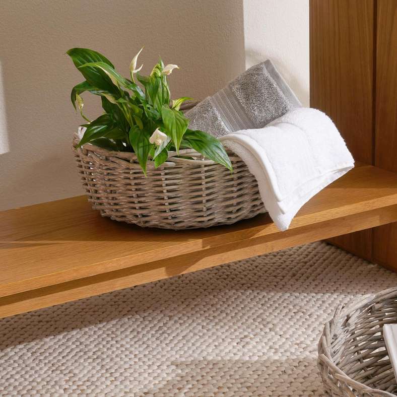 Pan Home Aronica Willow Round Storage Basket 39.5x13.5x28cm- Grey