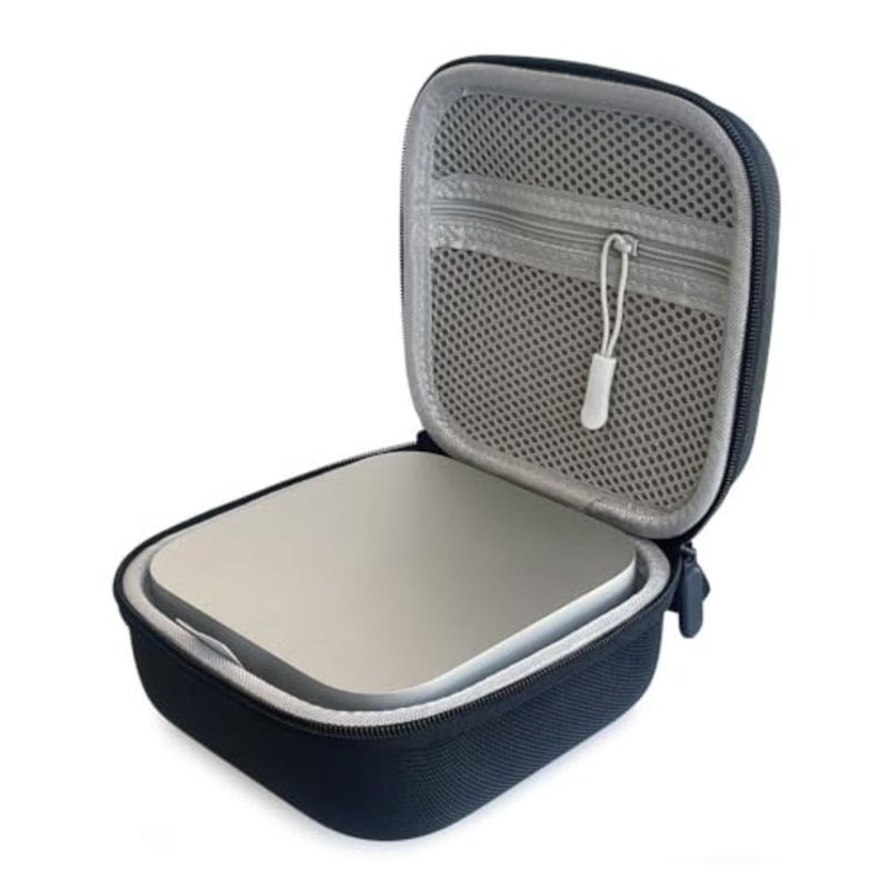 For Apple Mac Mini M4 Portable Carrying Case with Mesh Pocket Shock Resistant Storage Bag - Black - Image 2