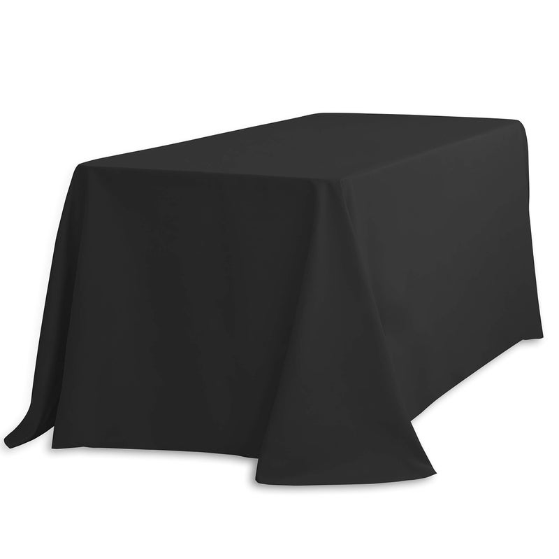 LinenTablecloth 90 x 156Inch Rectangular Polyester Tablecloth Black