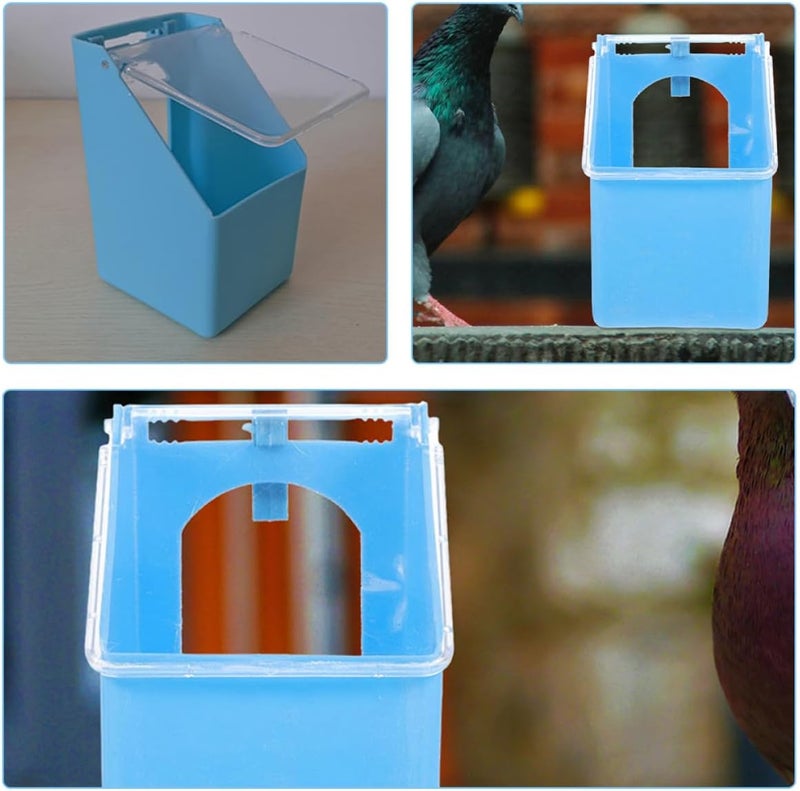 4pcs Hanging Bird Cage Feeders with Lid, Multi-Functional Indoor Quail and Pigeon Food Bowls, Portable Plastic Feeding Troughs for Small Birds and Poultry - Image 3