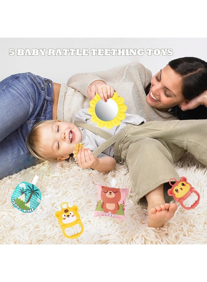 MaBaby Baby Play Mat Baby Gym,Funny Play Piano Tummy Time Baby Activity Mat with 5 Infant Sensory Baby Toys, Music and Lights Boy & Girl Gifts for Newborn Baby 0 to 3 6 9 12 Months - Image 4