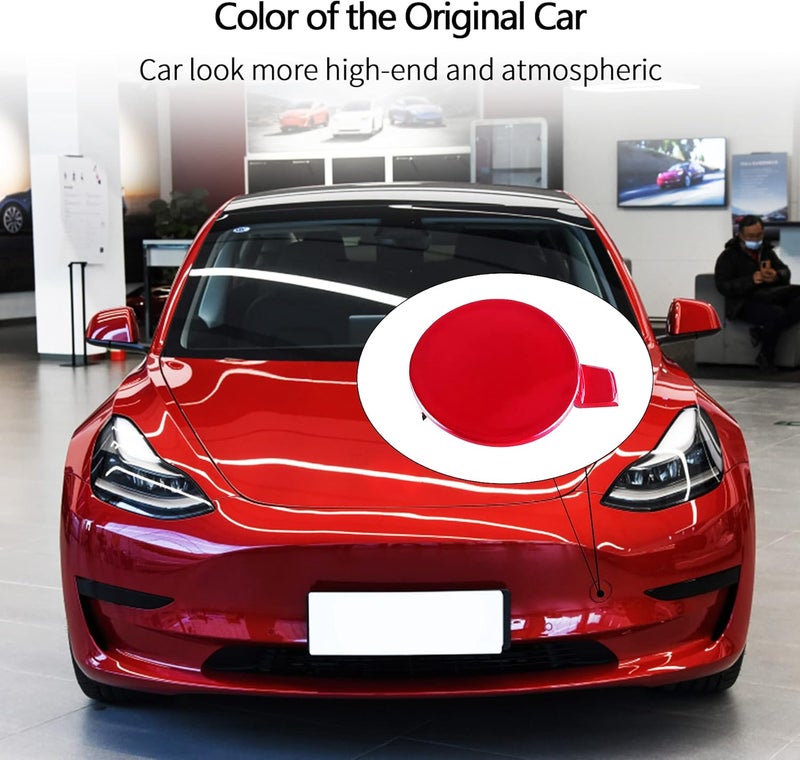 TIKSCIENCE Front Tow Hook Cover for Tesla Model 3 2017-2023 Red Front Bumper Tow Hook Cover Cap - Image 2