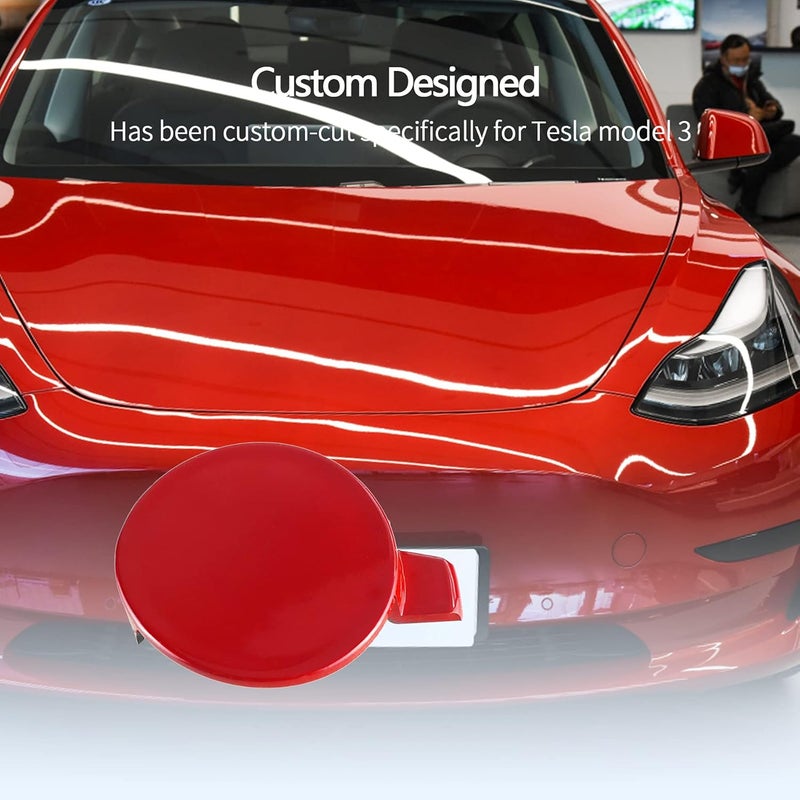 TIKSCIENCE Front Tow Hook Cover for Tesla Model 3 2017-2023 Red Front Bumper Tow Hook Cover Cap - Image 5
