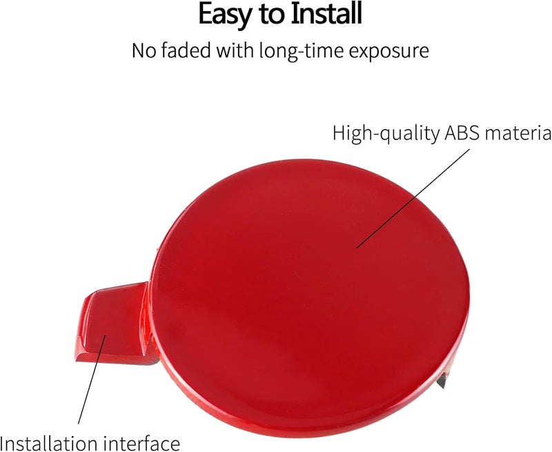 TIKSCIENCE Front Tow Hook Cover for Tesla Model 3 2017-2023 Red Front Bumper Tow Hook Cover Cap - Image 4