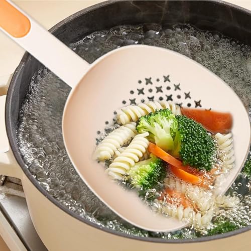 DHRUSIMI 1pc Large Ladle with Filter Net Long Handle Heat-Resistant Skimmer Spoon Kitchen Utensil for Dumpling Noodles Kitchen Summer Beach Party Food - Image 2