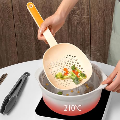 DHRUSIMI 1pc Large Ladle with Filter Net Long Handle Heat-Resistant Skimmer Spoon Kitchen Utensil for Dumpling Noodles Kitchen Summer Beach Party Food - Image 1