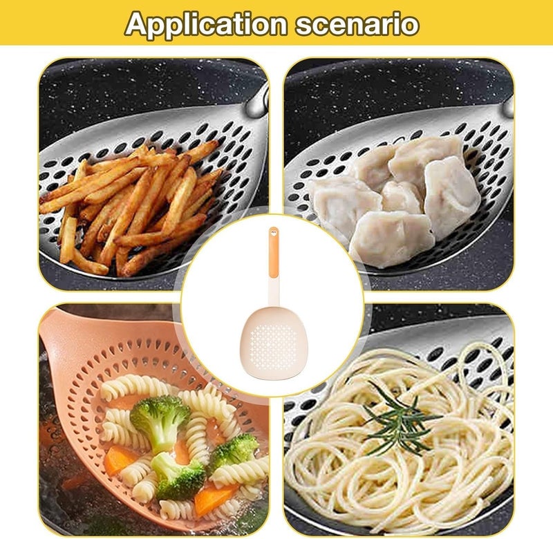 DHRUSIMI 1pc Large Ladle with Filter Net Long Handle Heat-Resistant Skimmer Spoon Kitchen Utensil for Dumpling Noodles Kitchen Summer Beach Party Food - Image 3