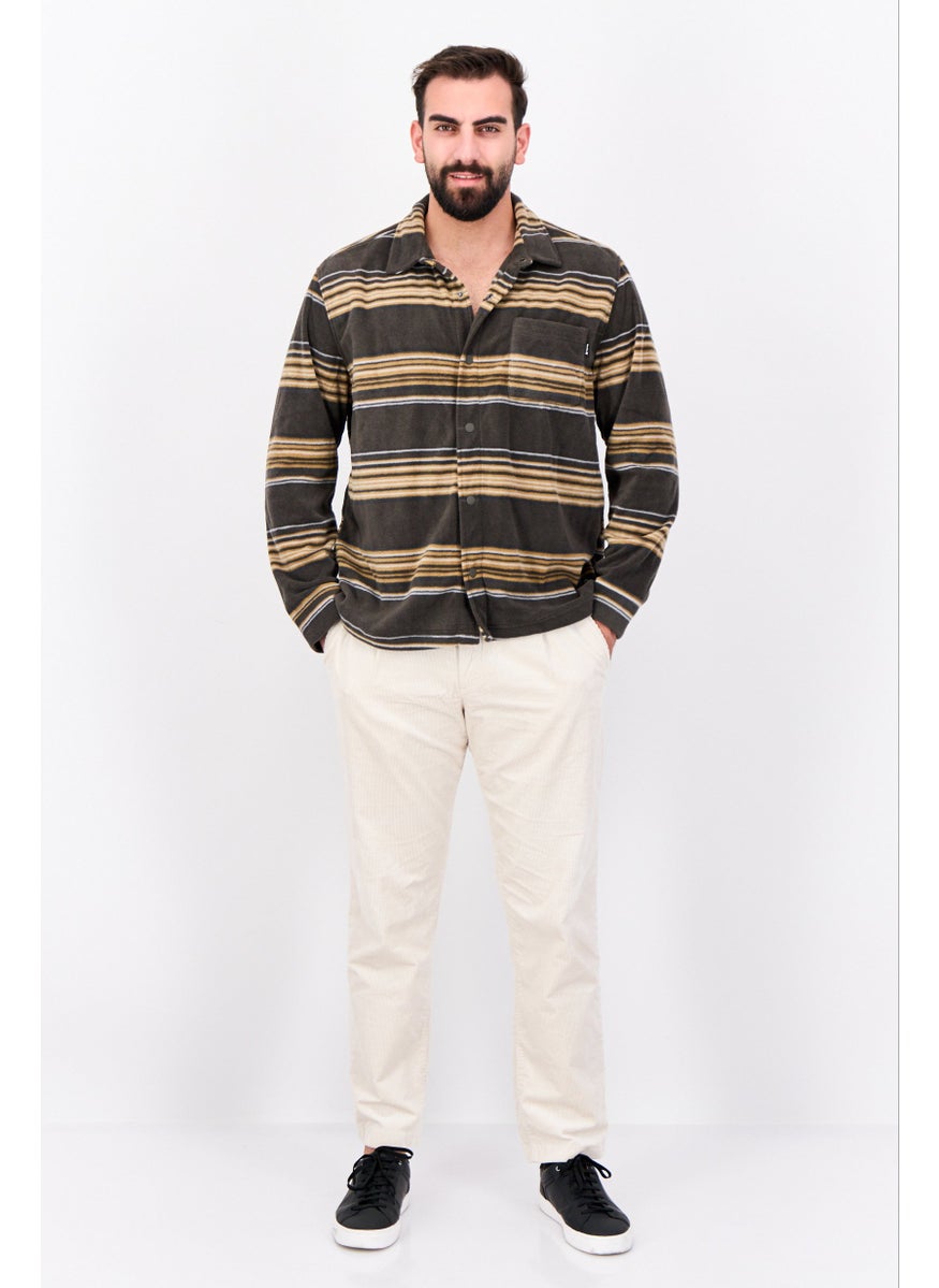 Hurley - Men Striped Jacket Shirt, Olive - Image 1