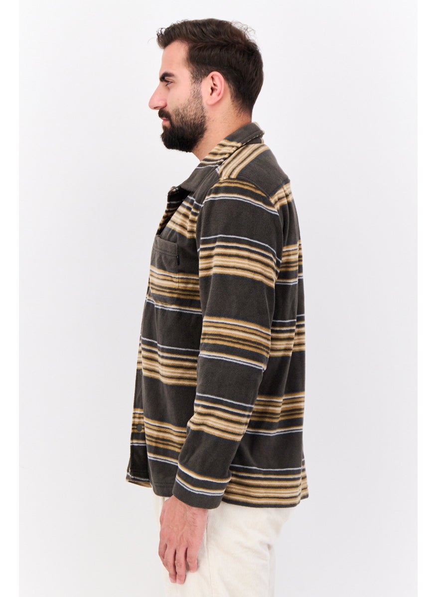 Hurley - Men Striped Jacket Shirt, Olive - Image 1