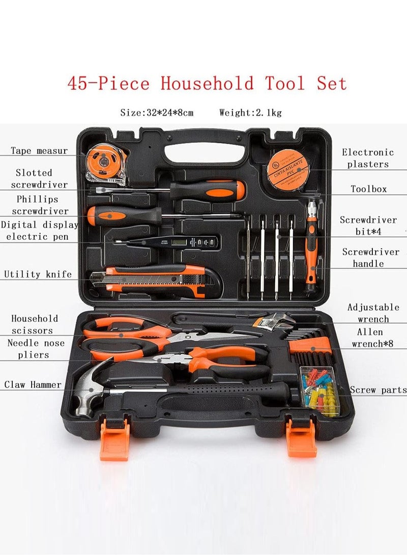 جي جوت مجموعة من 45 قطعة من الأدوات اليدوية المنزلية ، الأدوات اليدوية المنزلية الأساسية ، وأدوات بلاستيكية مع مساحة التخزين ، والأجهزة اليدوية مجموعات ، مجموعة أدوات المنزلية ، أدوات الصيانة - Image 2