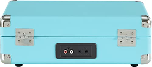 Crosley CR8005DP-TQ1 Cruiser Plus Vintage 3-Speed Bluetooth in/Out Suitcase Vinyl Record Player Turntable, Turquoise - Image 5