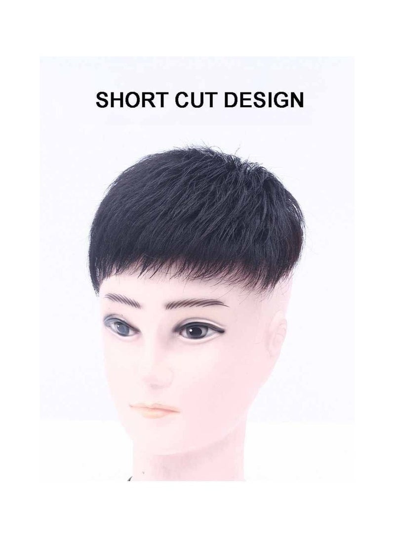 Estelle Knotless Toupee for Men Short Hair Mechanism Wig Full Real Hair Replacement Piece Inch Wig Piece Suitable for People with Hairline Falling Off Natural - Image 3